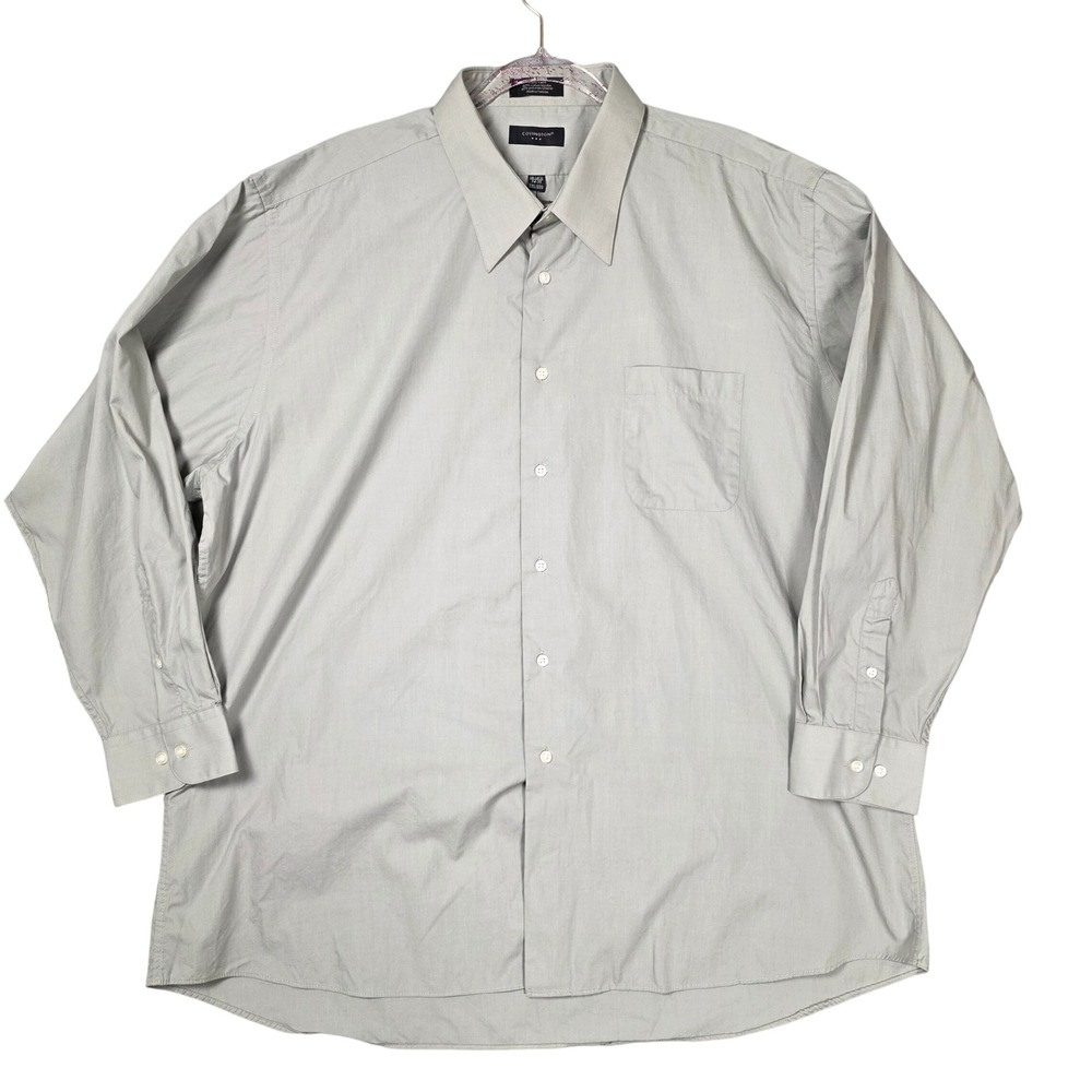 Covington Men's Size XXL Gray Long Sleeve Button-Up Dress Shirt Lightweight Fair